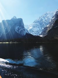 Scenic view of snowcapped mountain against sky