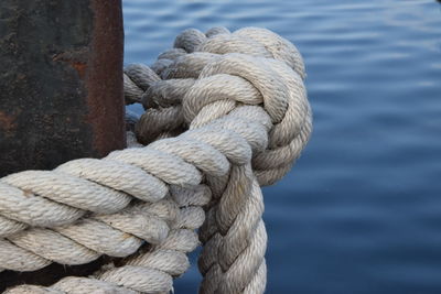 Close-up of rope tied up