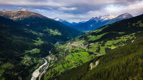 Scenic view of mountains against sky