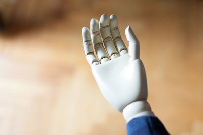 Close-up of wooden hand