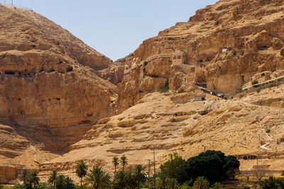 Scenic view of mountains against clear sky