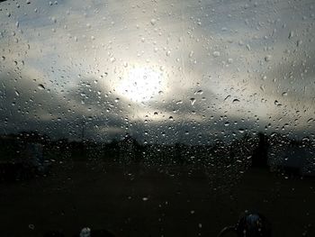 Close-up of water drops on glass