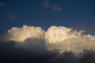 Low angle view of clouds in blue sky