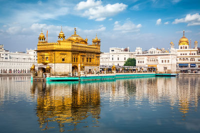 Reflection of buildings in water