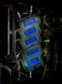Aerial view of court at night
