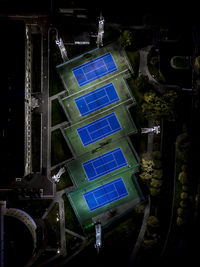 Aerial view of court at night