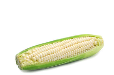 Close-up of green beans against white background