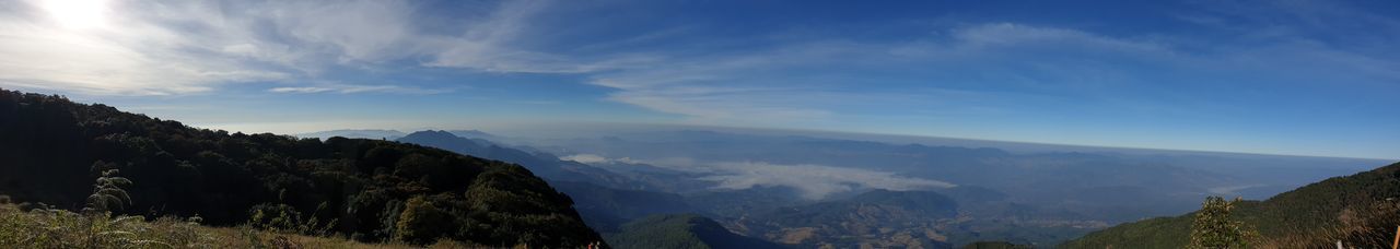 Panoramic view of mountains against sky