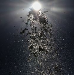 Close-up of illuminated water at night