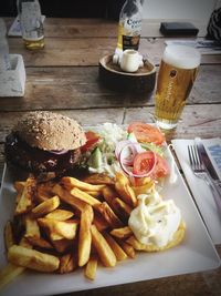 Close-up of food on table