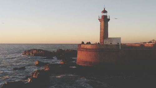 View of lighthouse at seaside