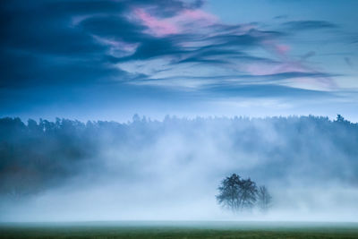 Scenic view of landscape against cloudy sky