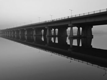 Reflection of bridge over river