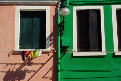 Exterior of houses during sunny day