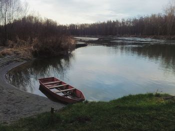 Scenic view of calm lake against sky