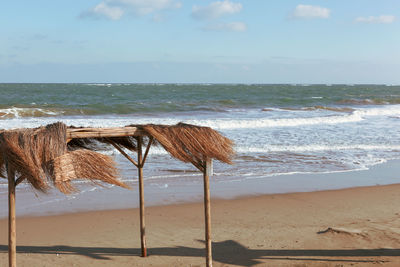 Beach and sea in bright sunlight