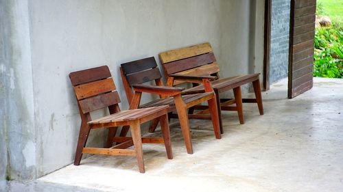 Empty chairs and table