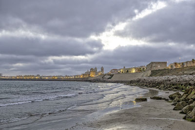 Scenic view of beach against sky