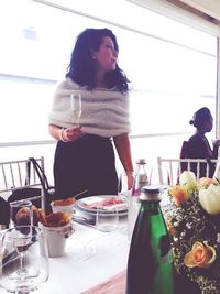 People sitting in restaurant