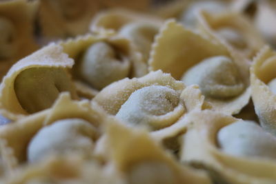 Full frame shot of uncooked ravioli pasta