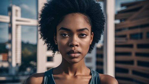 Portrait of young woman