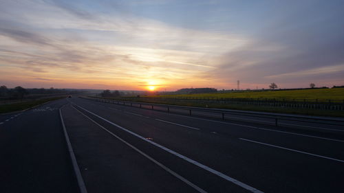 Railroad track at sunset
