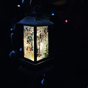 Close-up of illuminated lantern