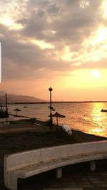Scenic view of sea at sunset