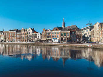 Reflection of buildings in river