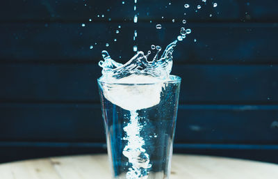 Close-up of drink in glass on table