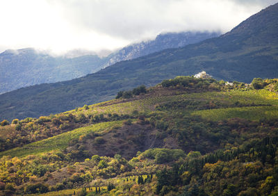 Scenic view of mountains against sky