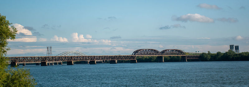 Bridge over river against sky