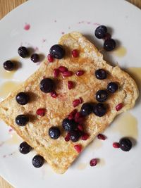 High angle view of dessert in plate