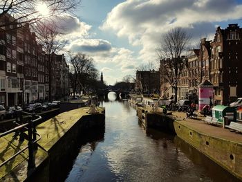 Canal passing through city