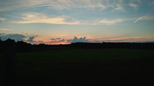 Scenic view of landscape against cloudy sky