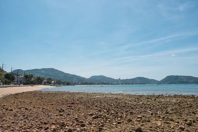 Scenic view of beach against sky