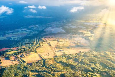 Aerial view of agricultural landscape