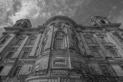 Low angle view of historic building against sky