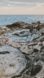 Scenic view of seashore against sea