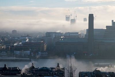 Panoramic view of cityscape against sky