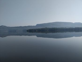 Scenic view of lake against clear sky