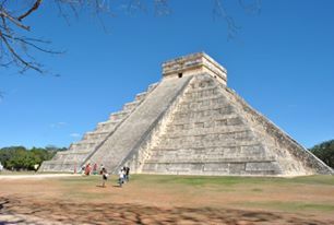Tourists in front of historical building
