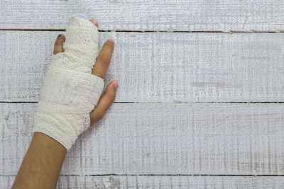 Close-up of injured human hand