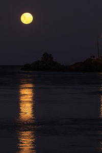 Scenic view of sea at night