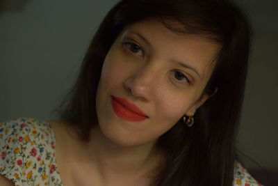 Close-up portrait of a beautiful young woman