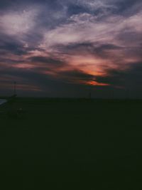 Scenic view of silhouette landscape against sky during sunset