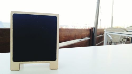 Close-up of laptop on table