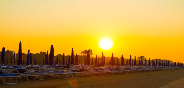 Panoramic view of sea against sky during sunset