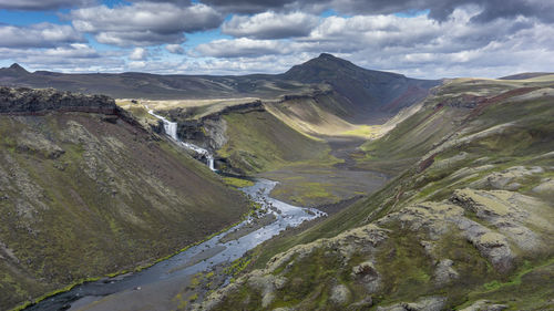 High angle view of landscape against sky