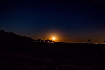 Scenic view of landscape at night